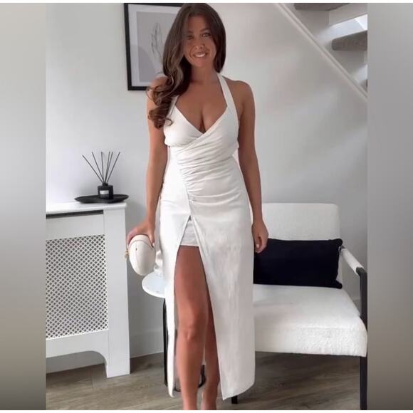 ZARA BLOGGER FAVORITE DRAPED HALTER DRESS - Picture 5 of 16